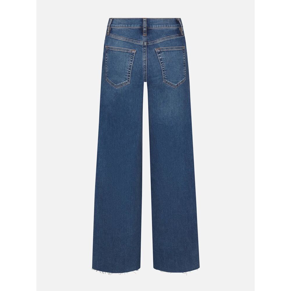 FRAME Le Slim Palazzo Jeans in 'Canals Raw' wash Size 33 — High Rise Wide Leg - Picture 2 of 7